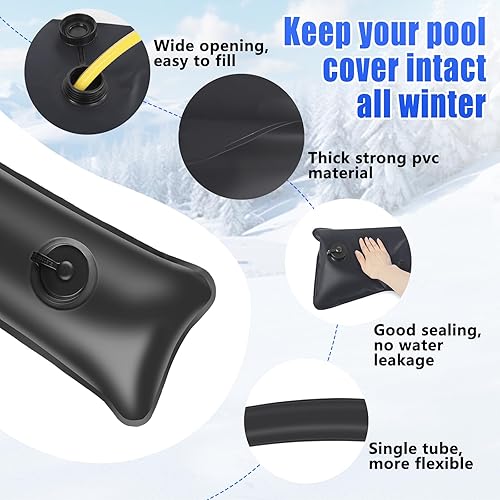 Miniatura 5 de 10 paquetes de bolsas de agua para piscina de 0.6 mm de espesor con pesas para cubierta de piscina en las esquinas, tubos de agua para piscina