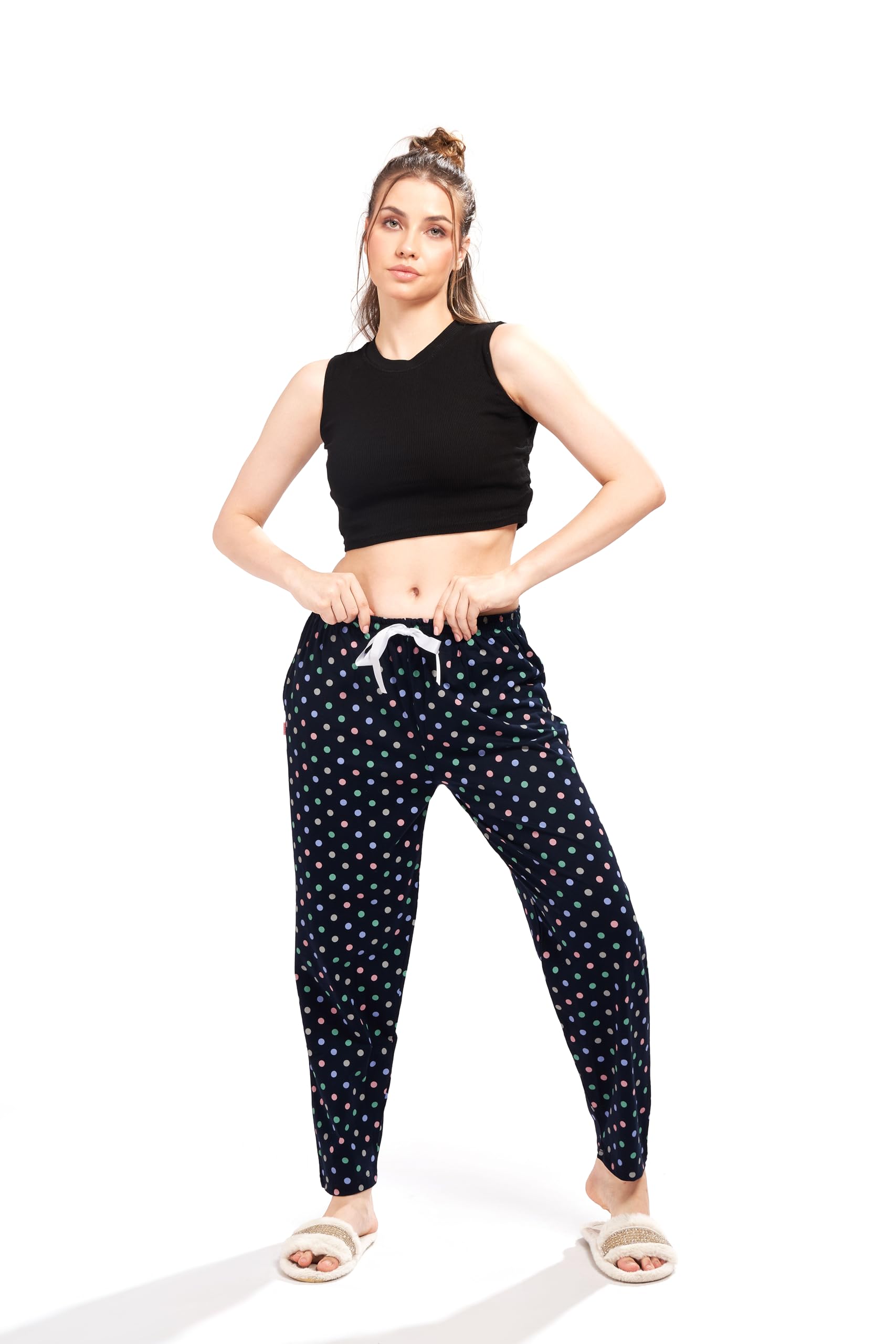 weet Women's Cotton Polka Dots Printed Pyjama|Night Lounge Pants for Ladies 6320-picture-28