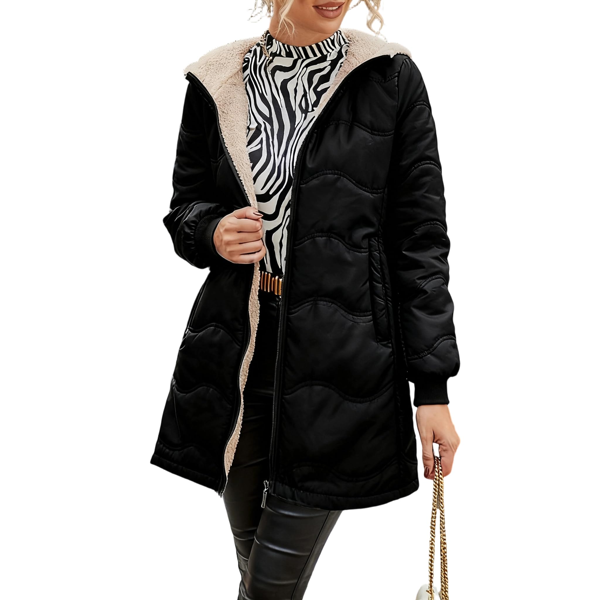 Blouson mode forme ondulée pour rester au chaud sans s'encombrer