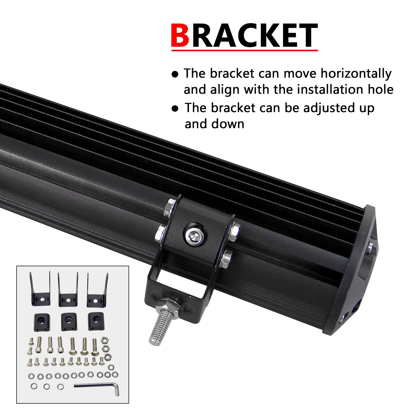 PICAA Barra Led Tres Fila 45 pulgadas 114CM 612W Barra de luz LED 12V Barra de luces LED Barra con Cable de luz de trabajo LED para SUV Offroad ATV UTV Tractor 4x4 coche auto