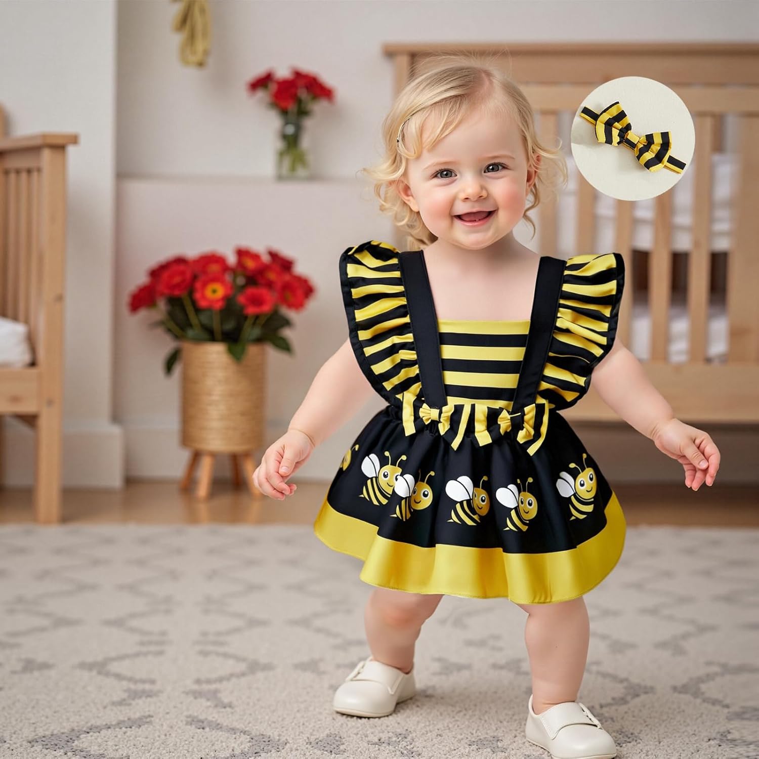 Tempura Infant Baby Girl Summer Clothes Ruffle Fly Sleeve Romper Dress Animal Print Bodysuit Playsuits 3 6 9 12 18Months - Image 6