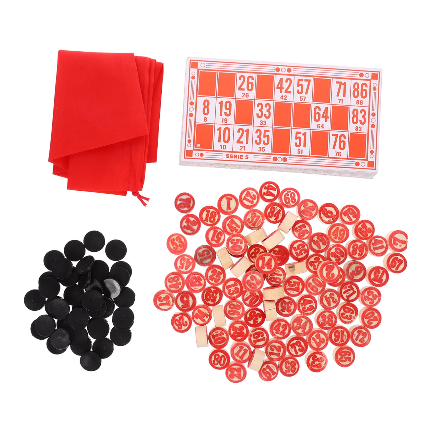 ERINGOGO 1Set Wooden Bingo Game with Bingo Number Cards and Calling Cards Party Board Game for Family Fun and Hand Eye Coordination