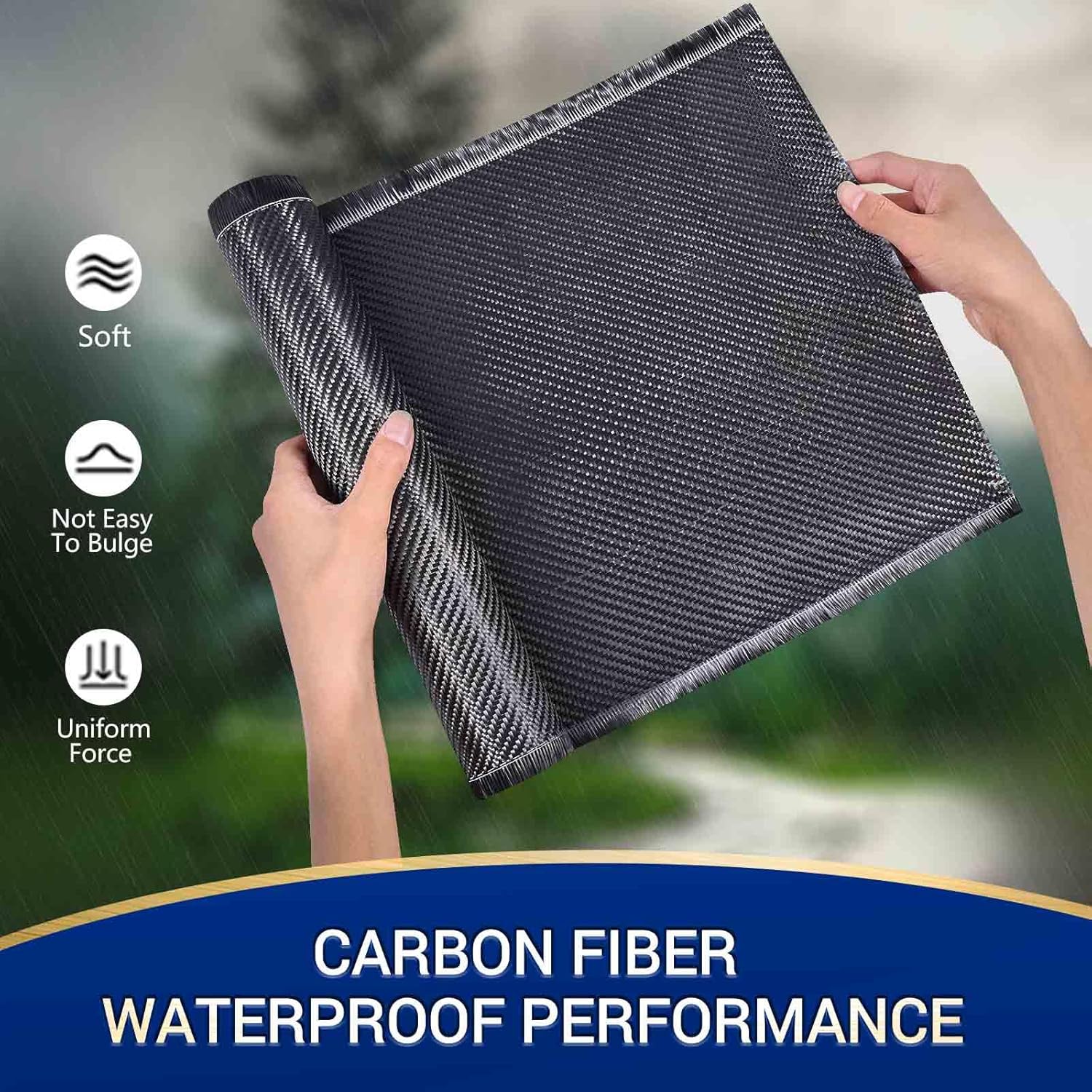 10ft x 12" Carbon Fiber Cloth Roll, 3K/220g Carbon Fabric, 2x2 Twill Weave Carbon Fiber Sheets Raw Material, Repair Kit for DIY Repair Cars Furniture