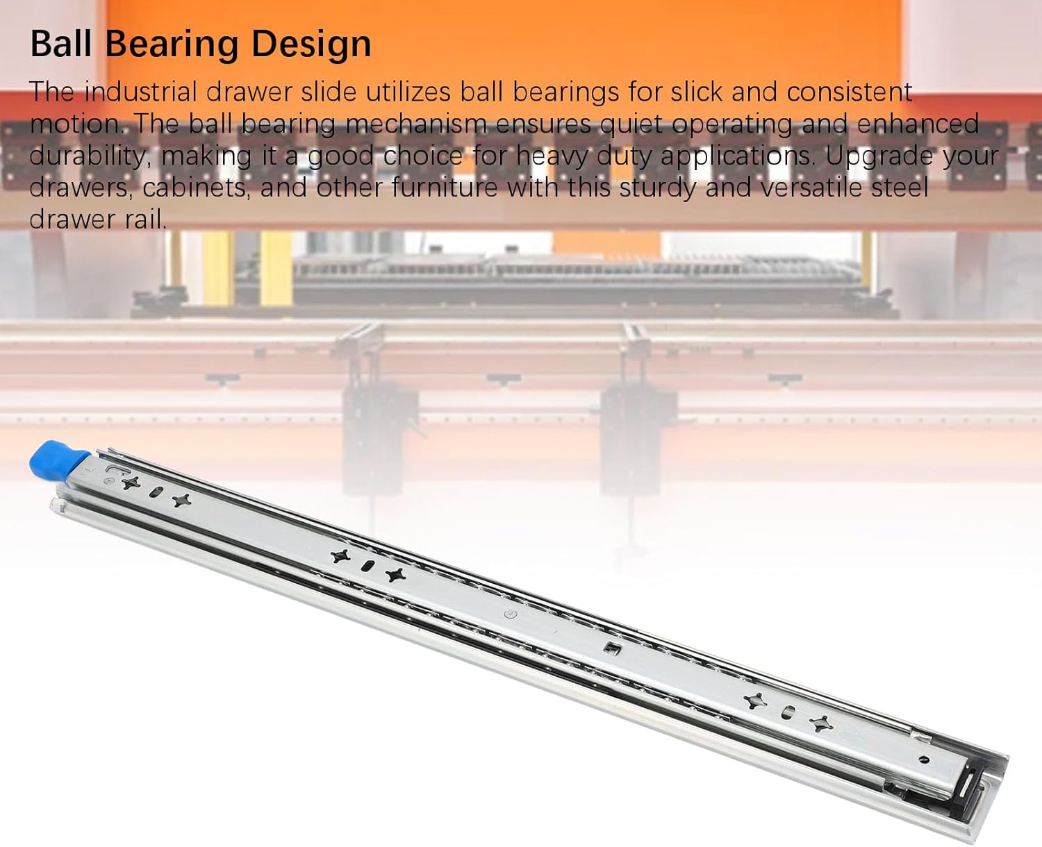 Heavy Duty Locking Drawer Slide, 53mm Width, 3 Sections Ball Bearing Ball Bearing Rails Track Glide - Full Extension, Easy Installation, Industrial and RV Use