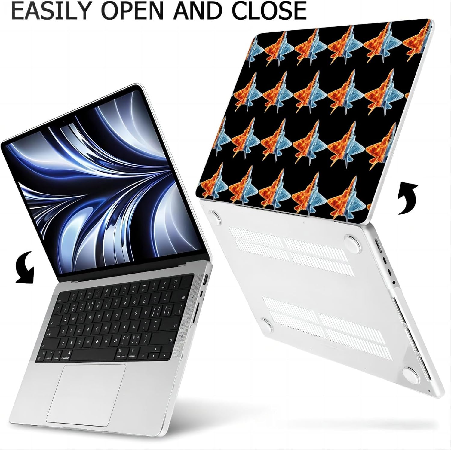 Compatible with MacBook Neo 13-inch, Hard Shell Case with Keyboard Cover and Screen Protector (A3404 A18 Pro chip, 2026 Release) - Fighter Jet MD8700