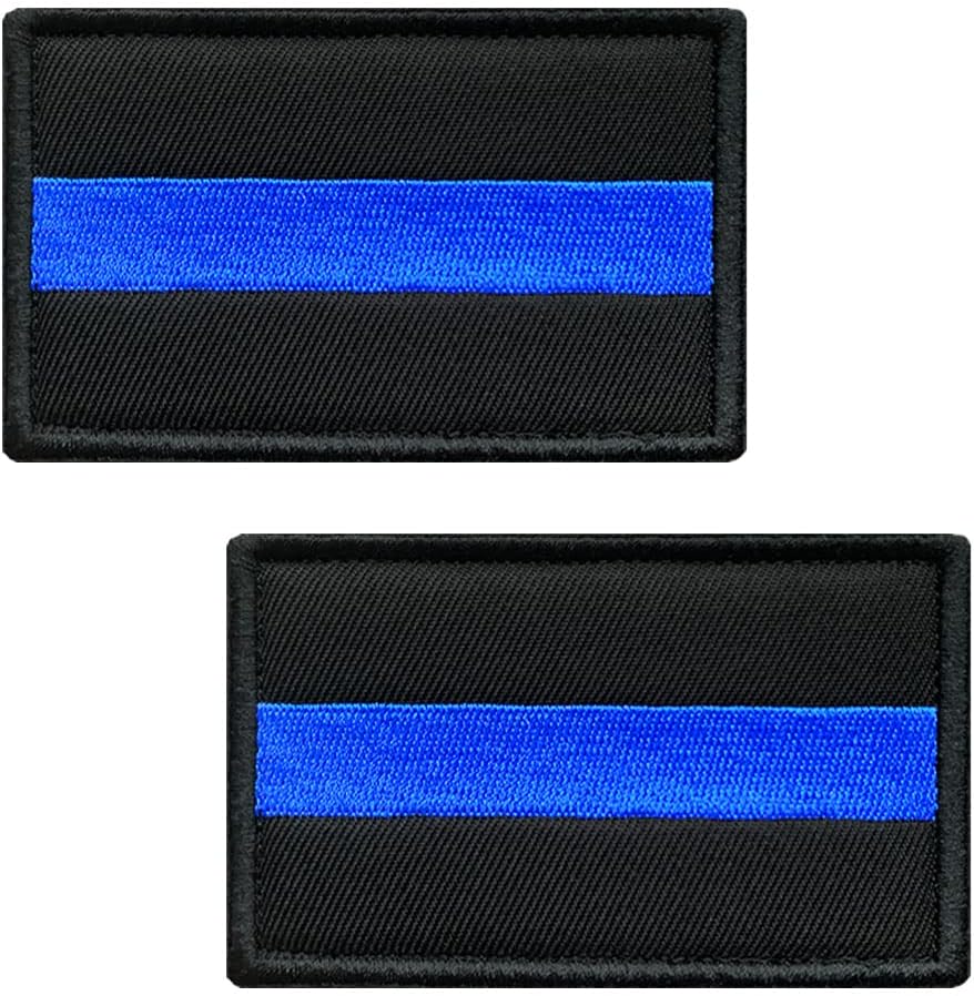 Patch Morale Tactique Drapeau USA Thin Blue Line – 2x3.25 Pouces – Velcro – Pour Casquette, Sac, Uniforme