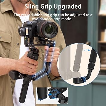 Zhiyun Weebill 3S Combo 3-Axis Gimbal Stabilizer for DSLR and Mirrorless Camera Compatible with Sony Nikon Canon Panasonic LUMIX Extendable Sling Grip Integrated Fill Light PD Fast Charge