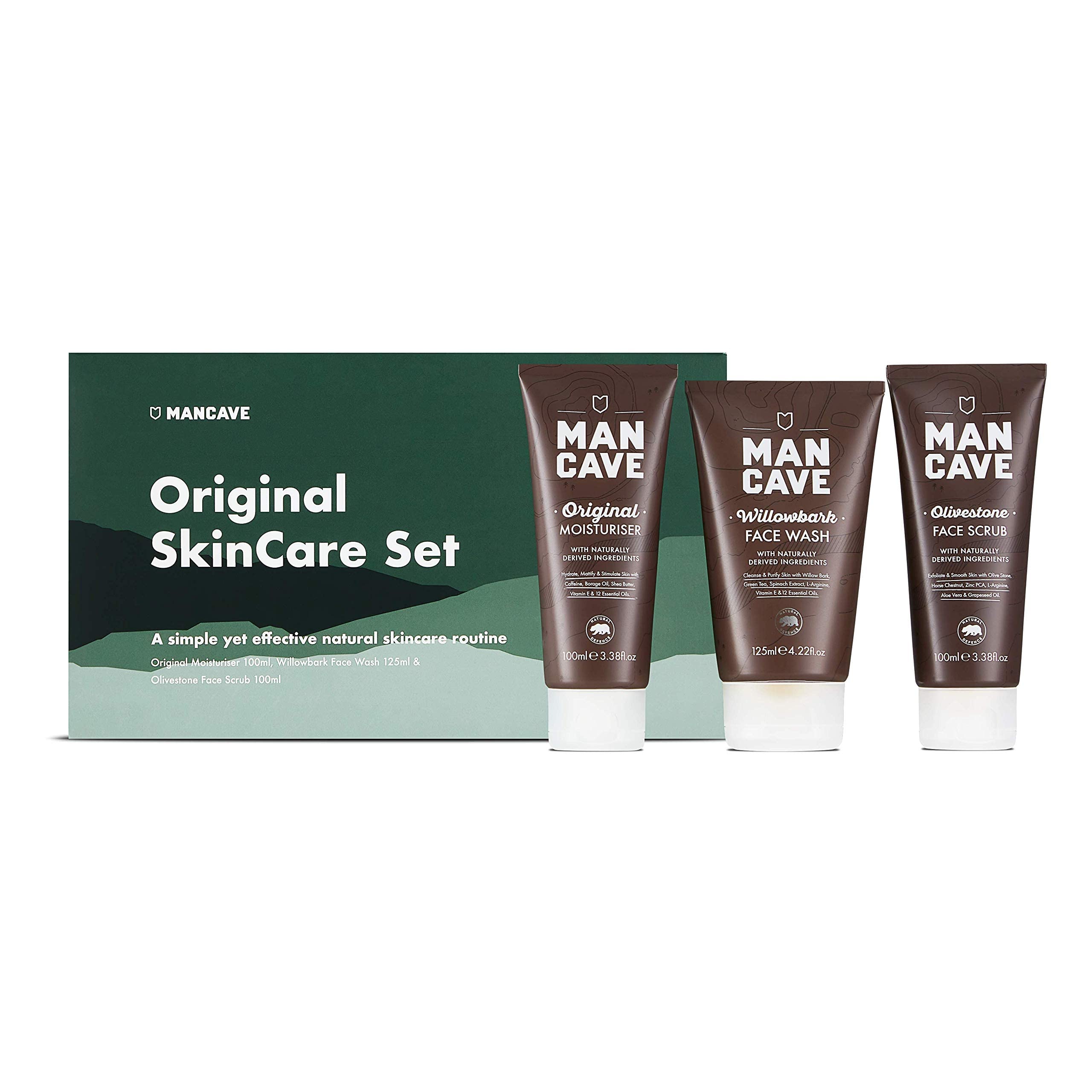 ManCave Originals Gift Set - 3 Key SkinCare Essentials - Vegan