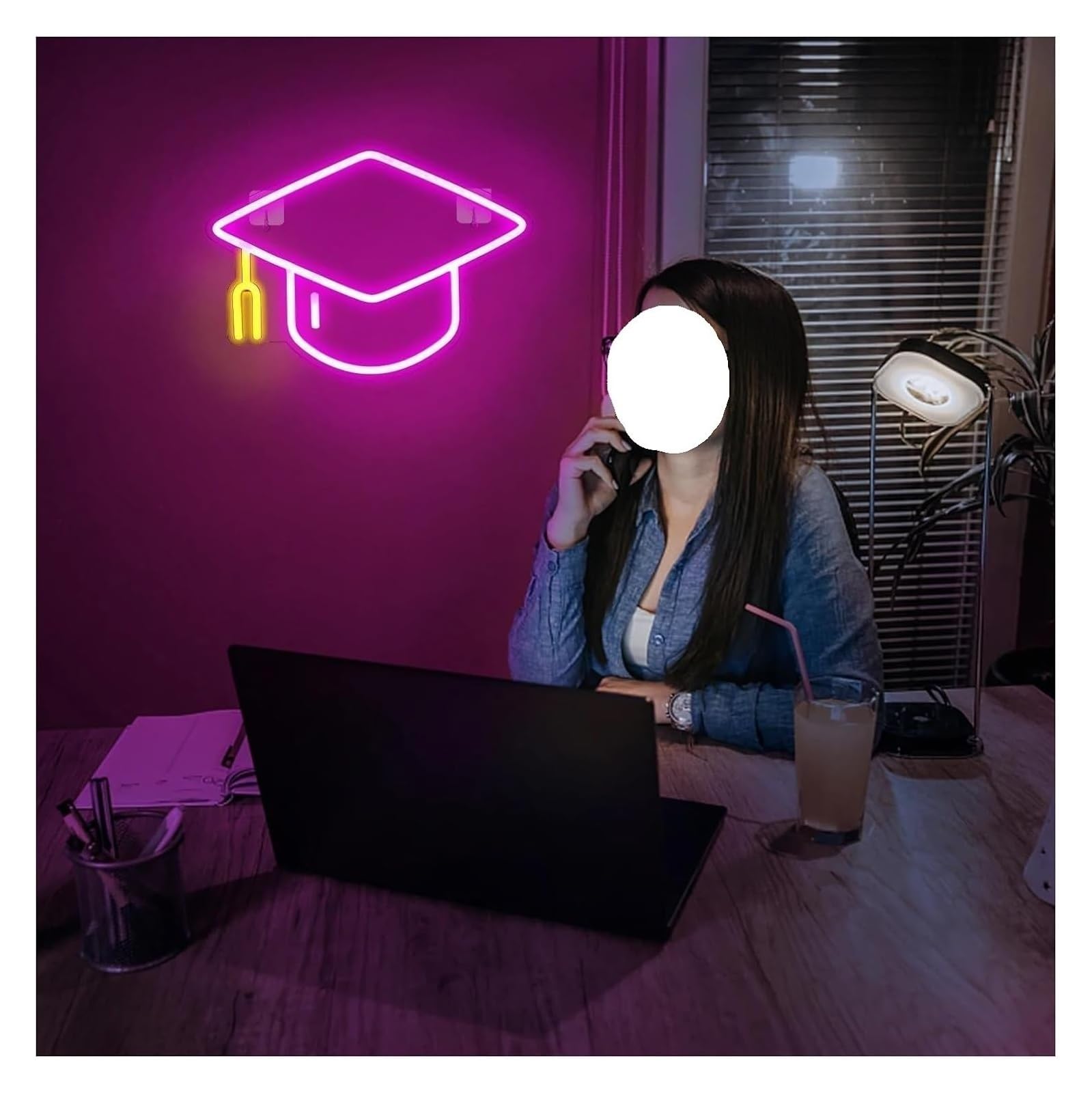Lámpara LED Neón Decoración de luz neón con letrero LED gorra soltero en acrílico para cumpleaños bar tienda dormitorio