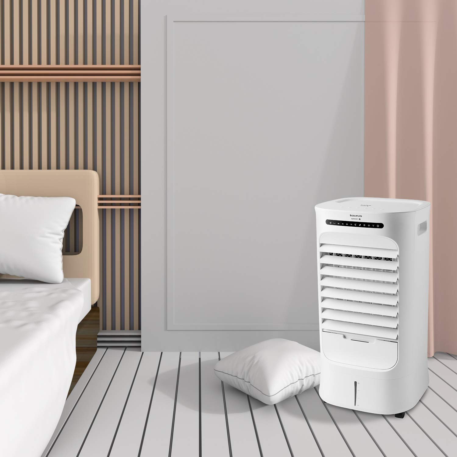 Taurus Snowfield Ultra - Climatizzatore evaporativo, condizionatore d'aria portatile, ventila, raffredda, umidifica, 3 velocità, 3 modalità, timer, bianco