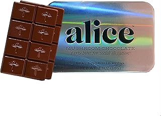 Alice Mushrooms Party Trick | Functional Mushroom Chocolate for Social Enjoyment | Cordyceps, Kanna & Nootropics for Shared Experiences - 1 Pack