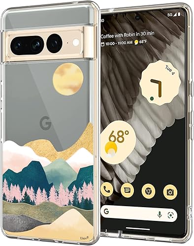 Miniatura 10 de Unov Funda transparente compatible con Pixel 7 Pro con diseño de TPU suave, absorción de golpes, diseño delgado en relieve, cubierta trasera