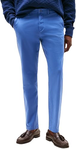 Tommy Hilfiger Pantalón Chino Hombre Core Harlem Essential Twill Relaxed Fit, Azul (Angora Blue), 34
