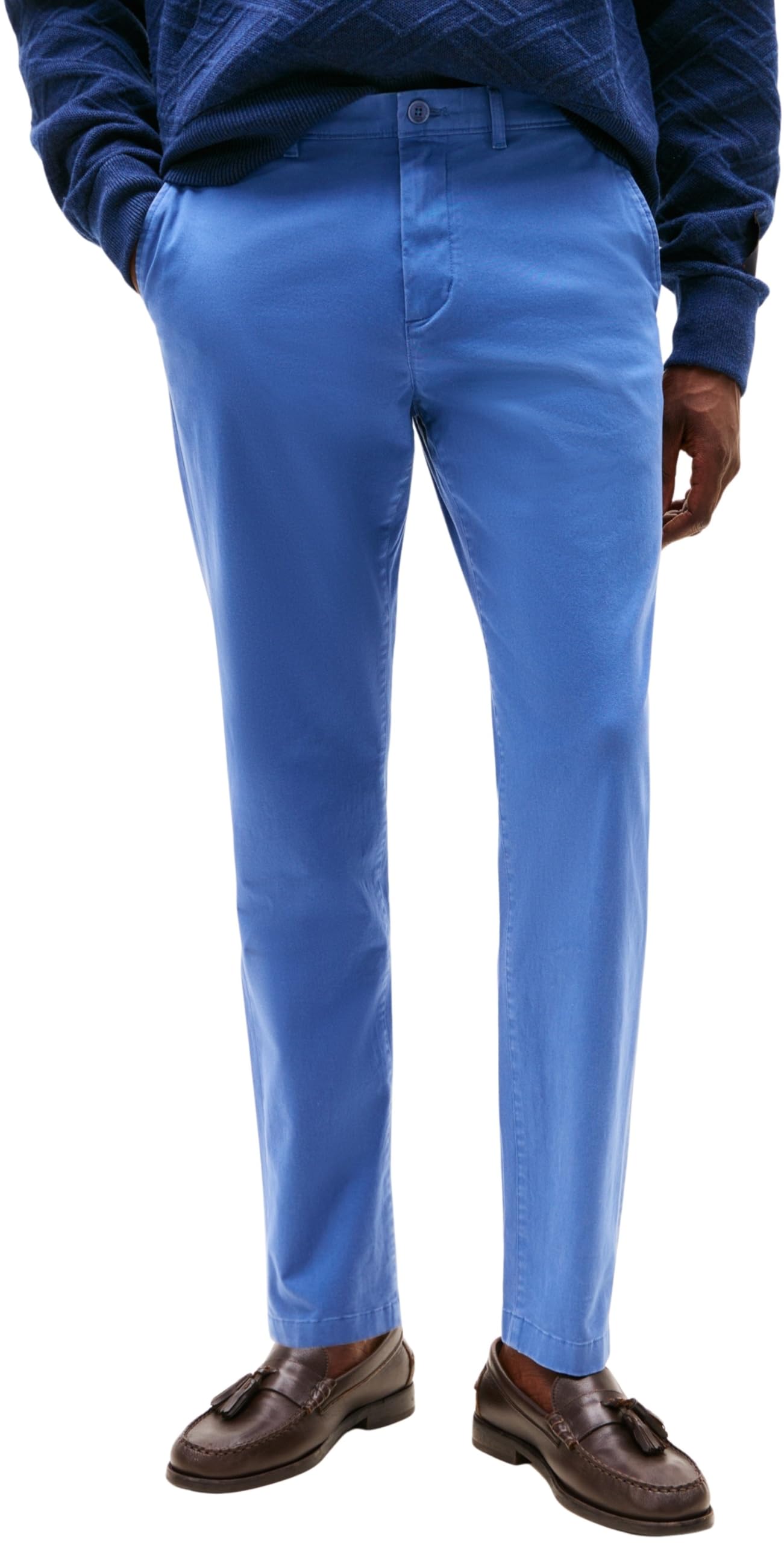 Tommy Hilfiger Men’s Core Harlem Essential Twill Relaxed Fit Chinos, Blue (Angora Blue), 34W/33L
