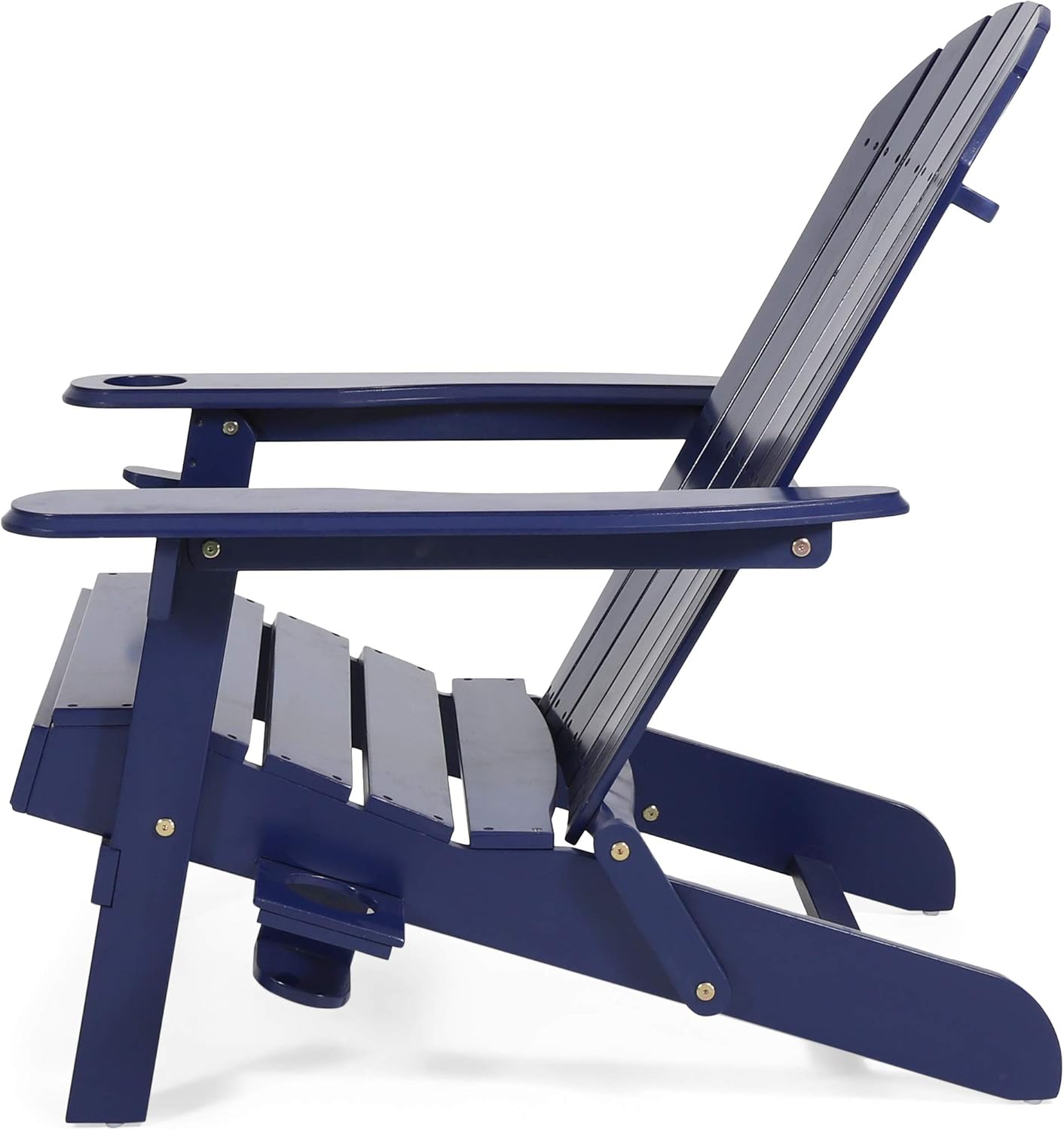 Christopher Knight Home Edmund Outdoor Acacia Wood Folding Adirondack Chair, Navy Blue