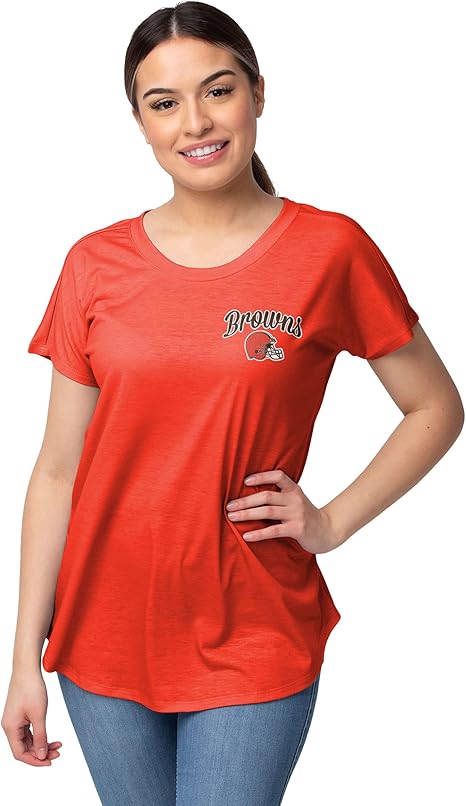 FOCO Women's NFL Team Logo Ladies Fashion Tunic Top Shirt