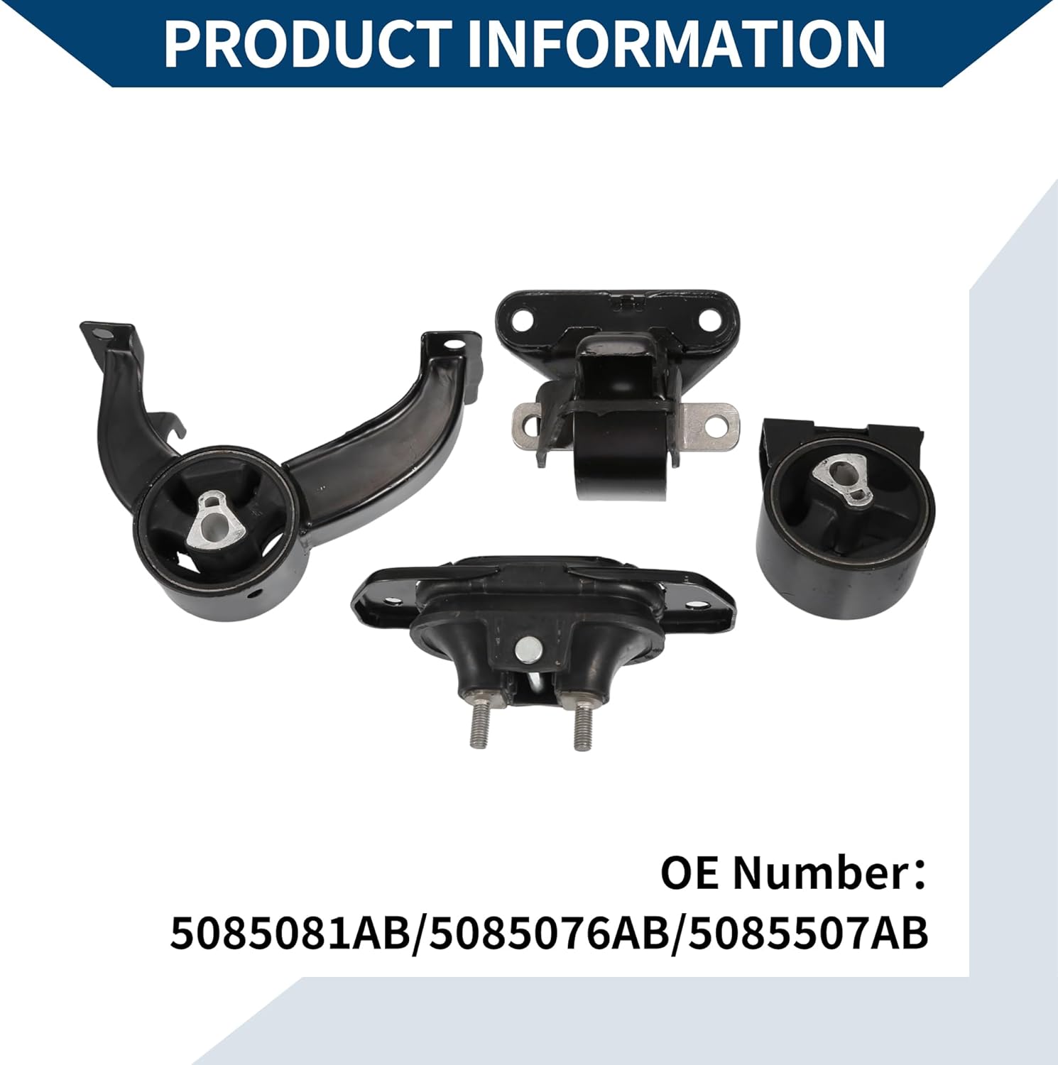 4PCS Engine Motor Trans Mount Set for Dodge Journey 3.6L 2014-2019 Engine Mount Kit for Chrysler 200 3.6L 2011-2014 A5551/ A5443/ A5632/ A5543
