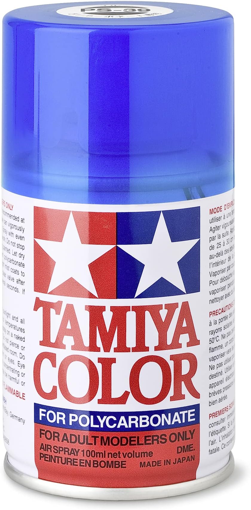TAMIYA PS-39 Translucent Light Blue Polycarbonate Spray Paint 86039 - Lexan RC Car Body