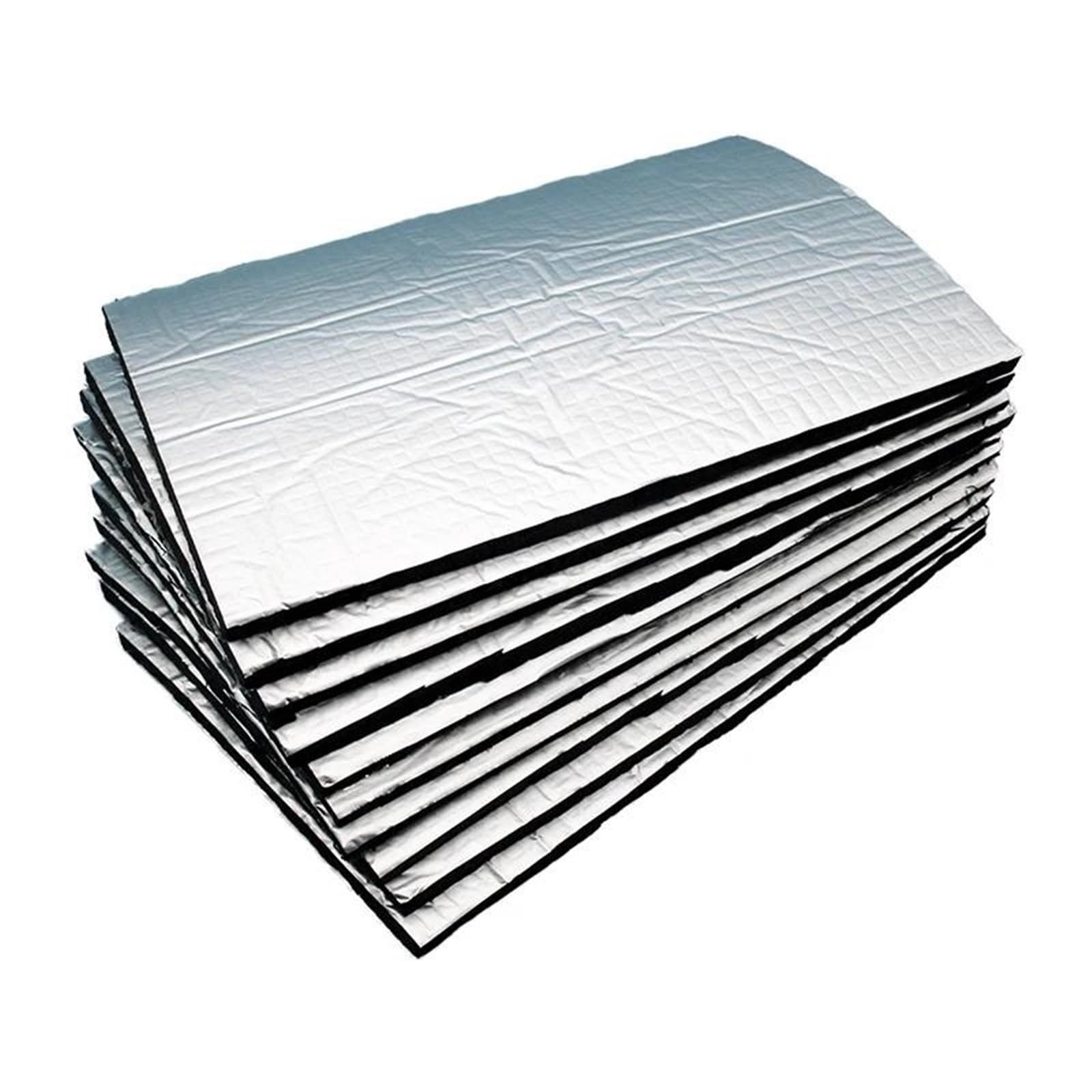 Sound Mat 10pcs 25cm*18cm Sound Deadener Heat Insulation Mat Car Sound Proofing Deadening Insulation Hood Insulation Thickness 5mm(10pcs Silvery)