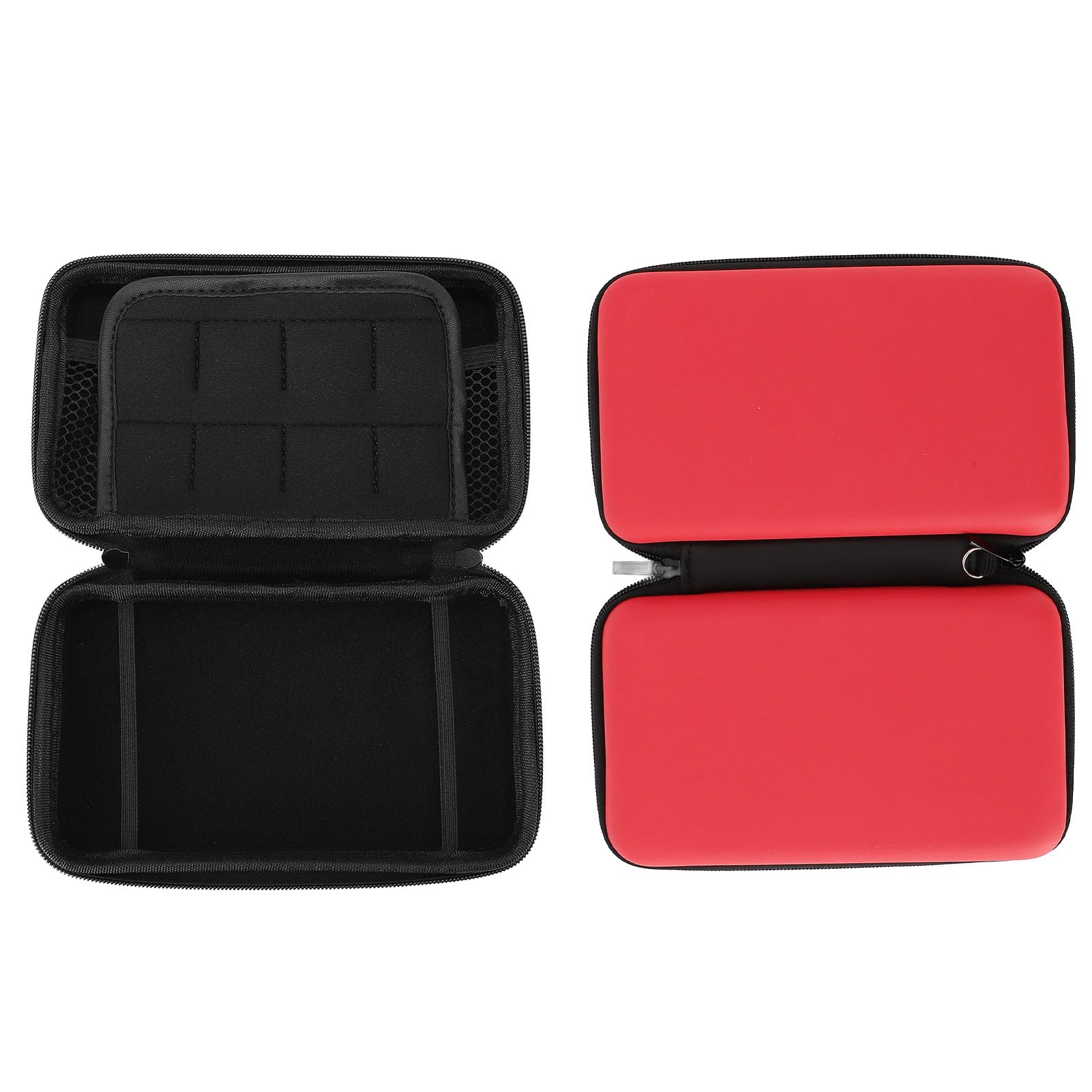 Ausla Étui de Transport Rigide pour New 3DS XL 2DS XL, étui de Voyage de Protection en PU + EVA avec 8 Emplacements de Jeu et Poche pour Accessoires, Sac de Rangement Portable pour les Joueurs (rouge)
