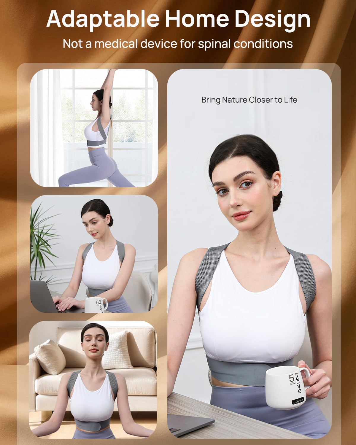 OFIR Upper Back Posture Corrector for Women, After-Work Sofa Reading Support, Twin-Pressure System Back Straightener Posture Brace For Women, 3D Diamond Breathable Cushioning,High-Elastic Straps - Image 9