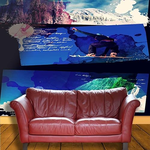 Miniatura 3 de Papel tapiz para muebles de madera, retro, impermeable, diseño de letras, fondo de televisión, sin pegamento para dañar, pared de 59 pulgadas de