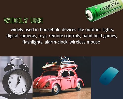 Miniatura 6 de Solla - Batería recargable NiCD AA, baterías solares de baja autodescarga de 800 mAh (16 unidades) para luces solares de jardín, antifugas,