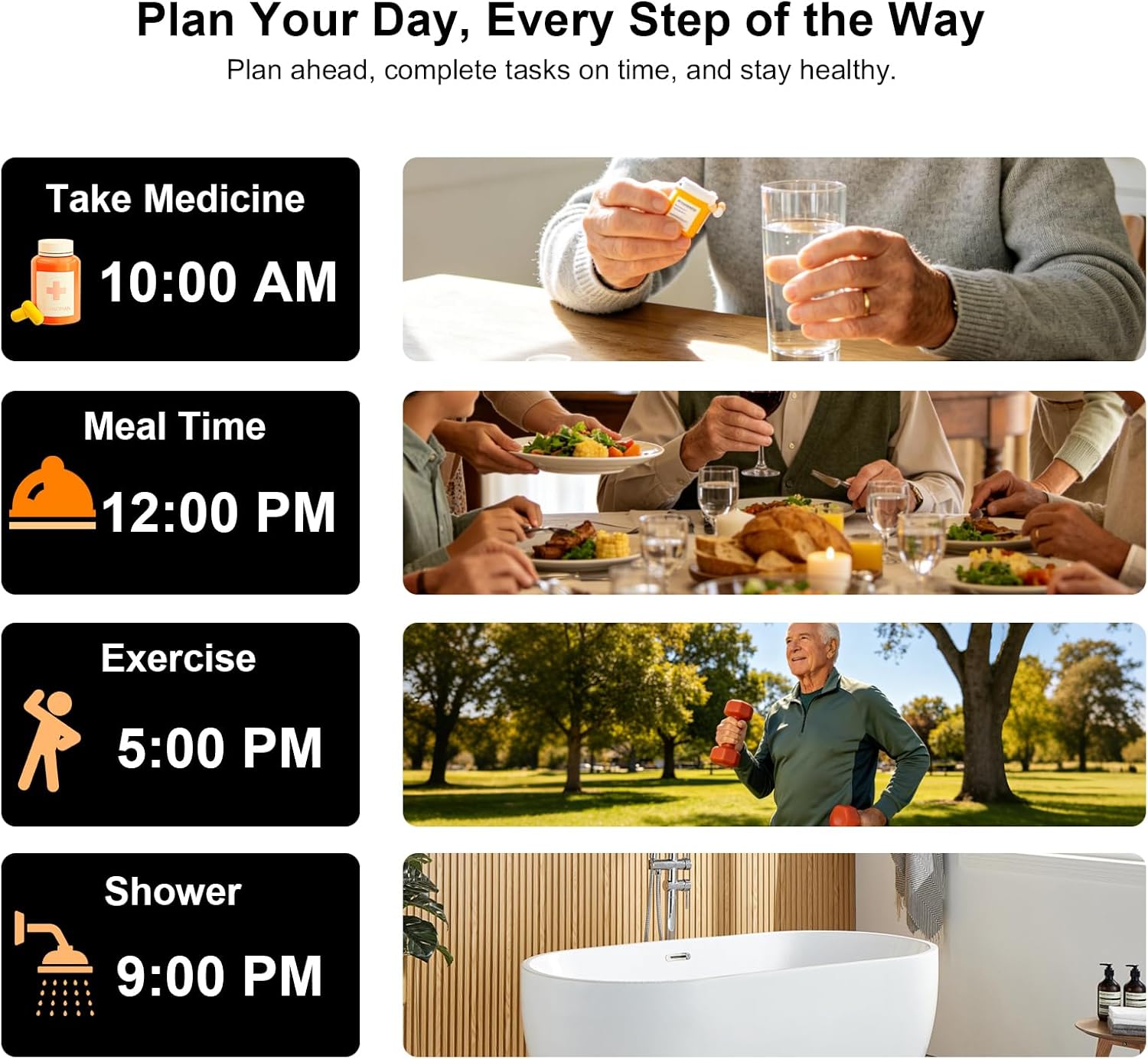 SSA Digital Calendar, 8 Inch Digital Calendar Day Clock with Clear Large Wall Hanging Pefect for Memory Loss Elderly Seniors