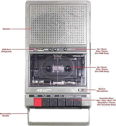 Miniatura 5 de Hamilton Buhl - Reproductor de cassette para aula, 2 estaciones, 1 vatio (D132) (HA802)