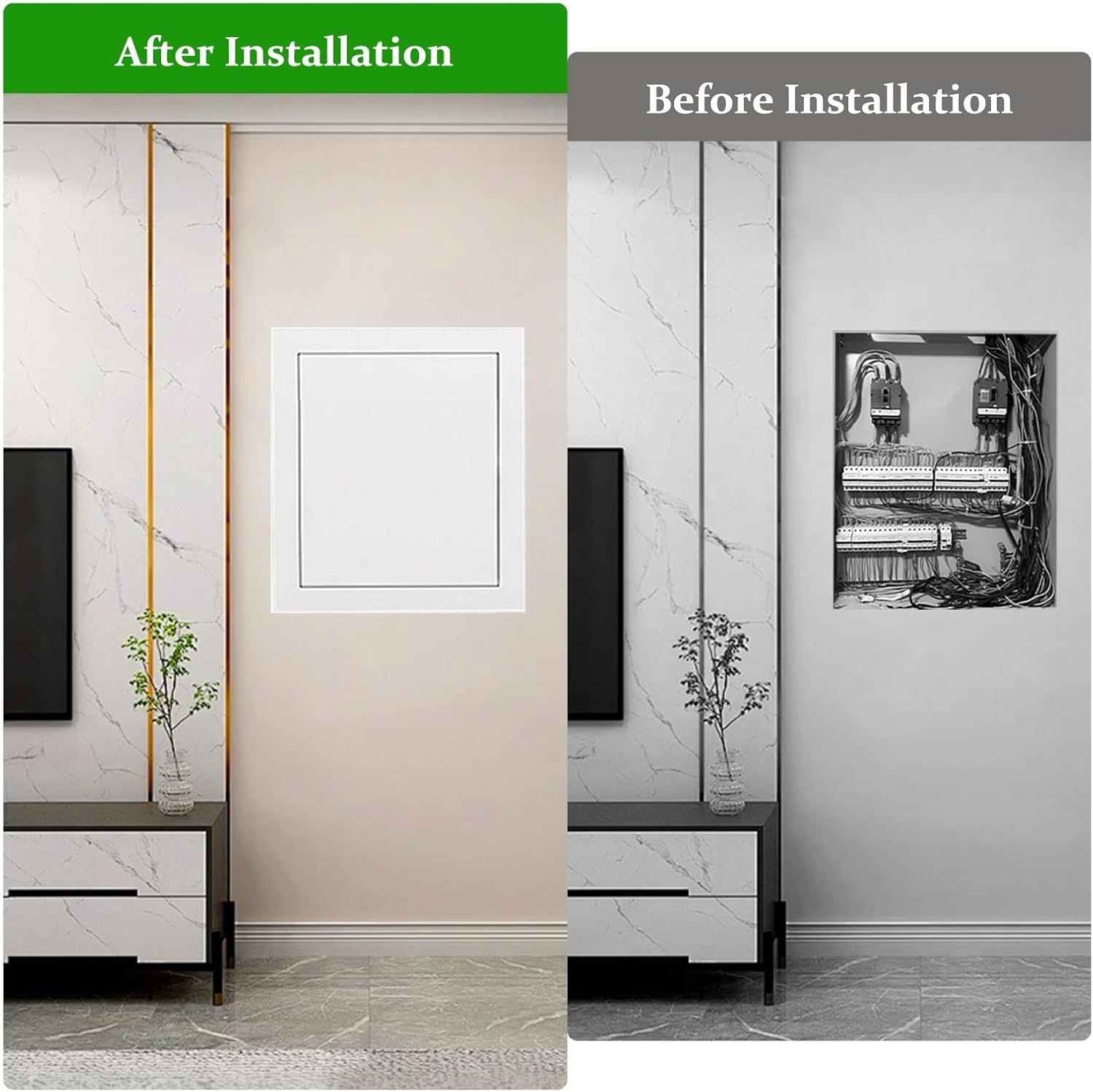 Aluminum Access Panel, Push to Open Latch - Wall Hole Cover - Access Door, Walls and Ceilings Inspection Hatch Attic Access Door, Access Box for Drywall/Plumbing/Electrical/Cables(12x12in/30.5x30.5cm)