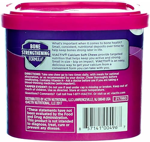 Miniatura 3 de VIACTIV Caramelo masticables suaves de calcio 60 unidades (paquete de 3)