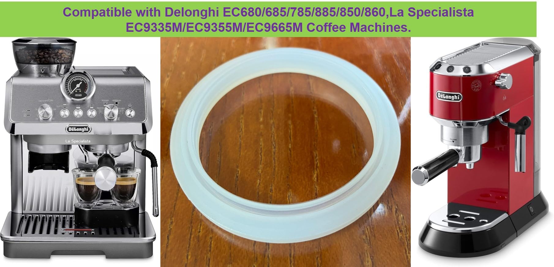 DeLonghi Dedica EC680 EC685 EC820 Filter Holder Gasket Seal- 1 Part De'Longhi
