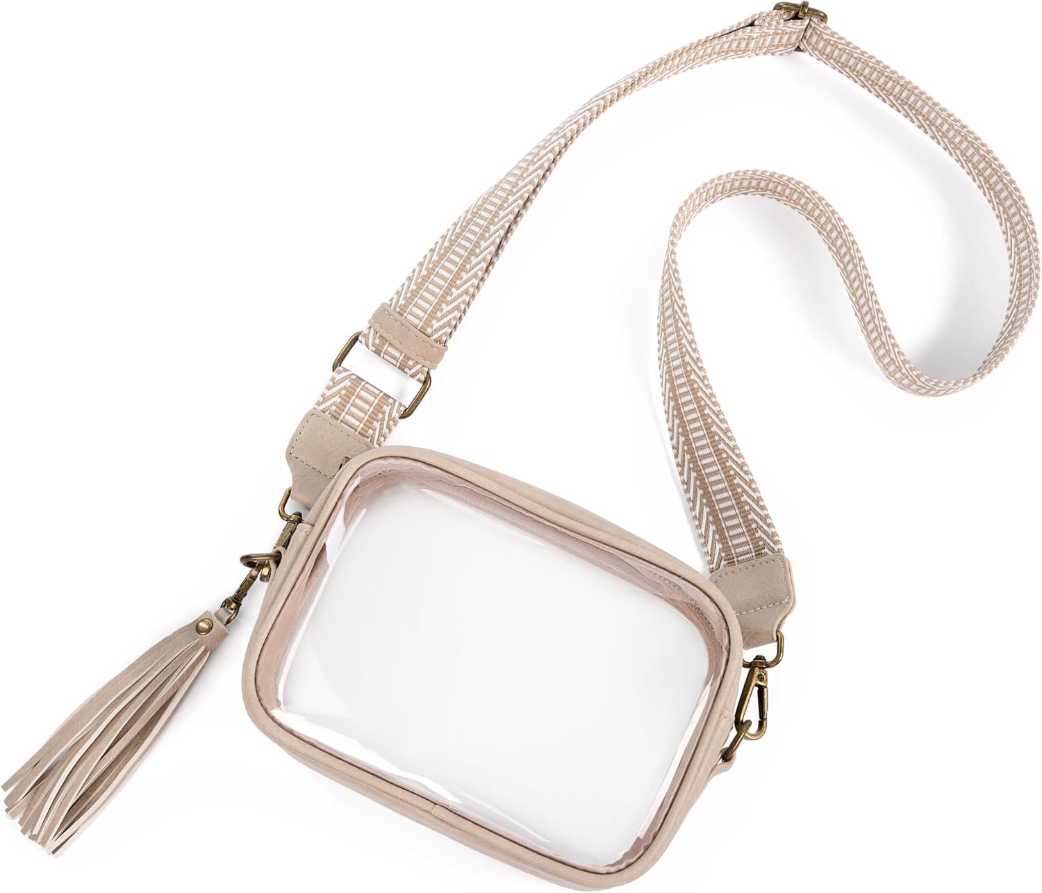 Yarnic Clear Bag Stadium Approved, PVC Transparent Crossbody Purse Small Clear Crossbody Bag with Adjustable Shoulder Strap