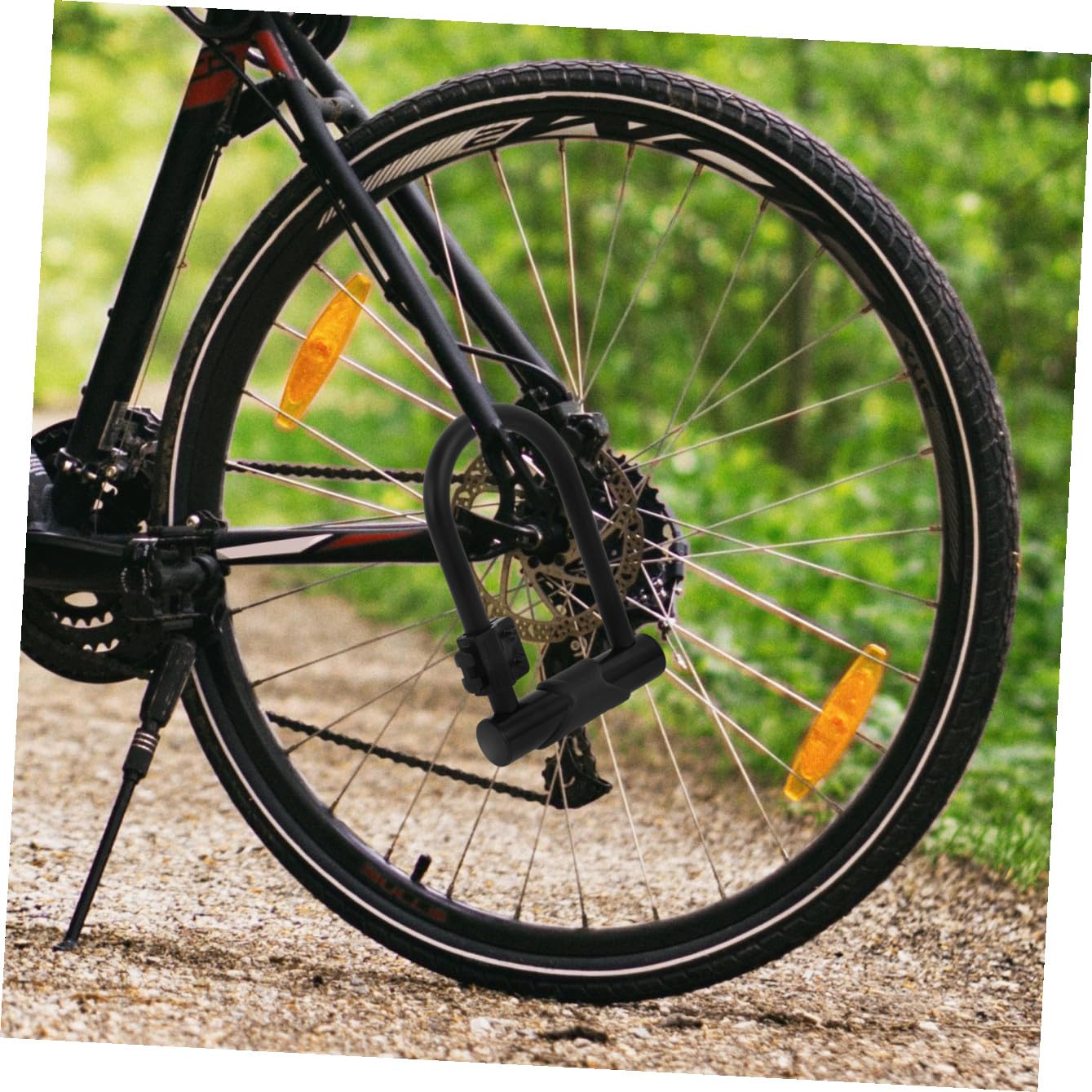 Antivol Vélo en U avec Câble Acier, Serrure à Clé Noire | Acier et Pvc, Format Voyage, Usage Cyclisme Extérieur, Système de Verrouillage Double, Protection du Cadre