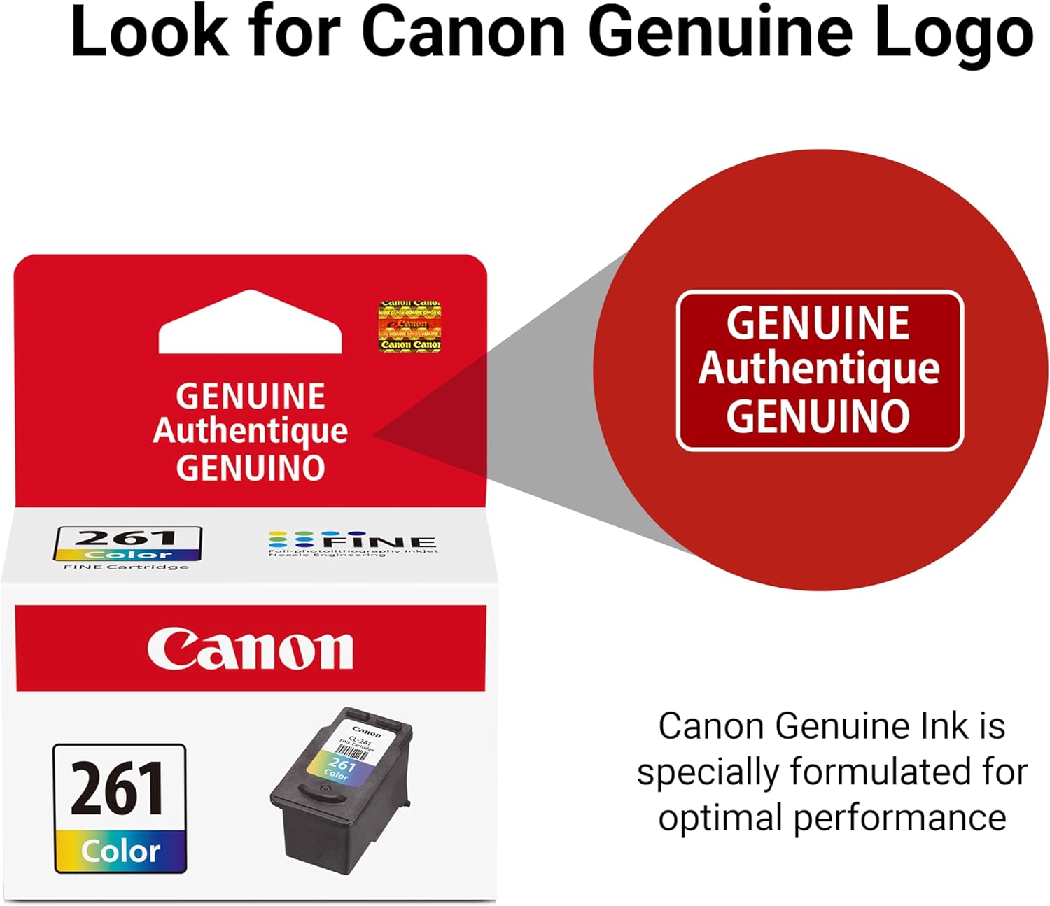 Canon CL-261 Genuine Color Ink Cartridge, Compatible with TS5320/6420/6420a,TR7020/7020a