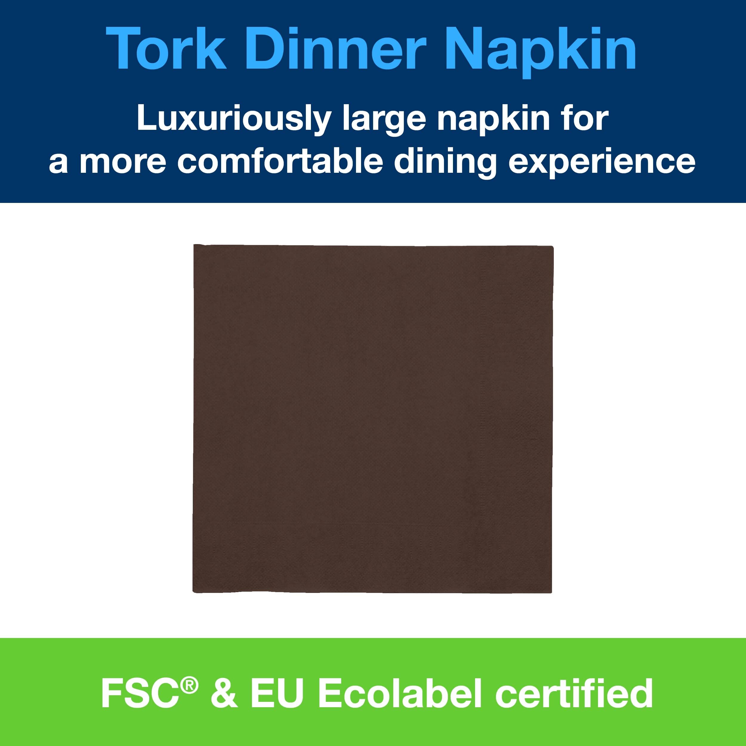Tork 478765 Tovagliolo Dinner marrone Advanced, 2 veli, piegato in 4, 12 pacchi x 150 tovaglioli (1800 pz), 39 cm (lungh.) x 39 cm (largh.)