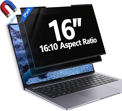 Miniatura 14 de Paquete de 2 pantallas magnéticas de privacidad de 24 pulgadas para monitor de computadora, relación de aspecto 16:9, película protectora