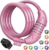 Vista 16 de Titanker Candado de bicicleta, cerradura de bicicleta de 4 pies, bloqueo de cable de 1/2 pulgada con soporte de montaje, accesorios de bicicleta