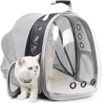 Front Expandable Cat Backpack Carrier, Fit up to 7kg, Clear Bubble Pet Carrier Backpack for Cat and Small Puppy