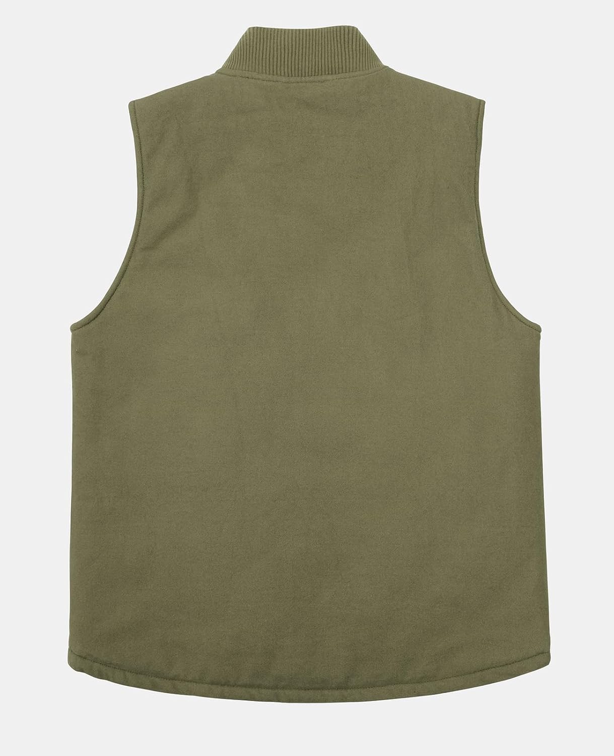 Men's Arctic Quilted Lined Duck Vest Washed Full Zip Up Utility Rugged Canvas Work Vest Jacket