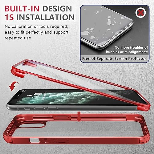 Miniatura 171 de UBUNU Funda para iPhone 14 Pro Max con protector de pantalla [vidrio templado 9H integrado], protección de cuerpo completo 360 de doble capa