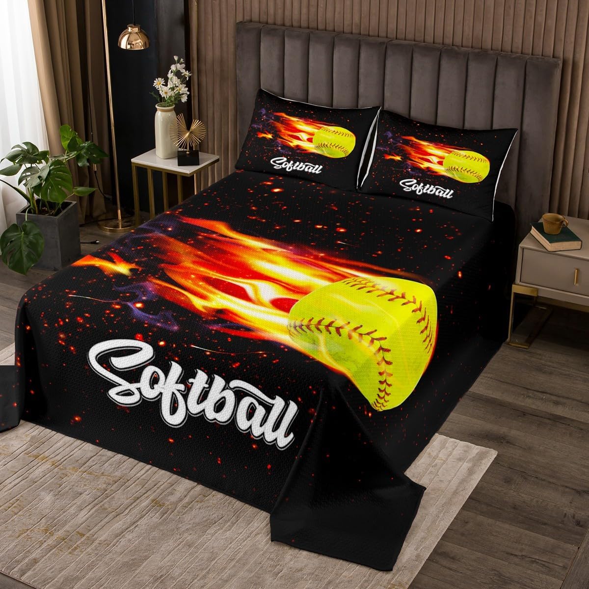 Neon Colorful Mushroon Butterfly Bedspread Queen Size,Glitter Stars Galaxy Bedding Set Trippy Gothic Animals Plants Comforter Set for Kids Boys Girls Teens Room Decor,Black Quilt Coverlet 3Pcs