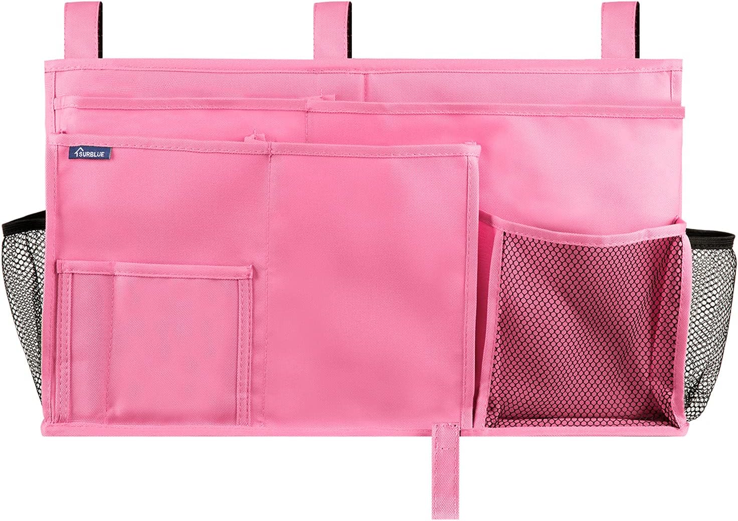 Surblue Caddy Hanging Organizer Bedside Storage Bag for Bunk and Hospital Beds Pink, L, Large - Image 4