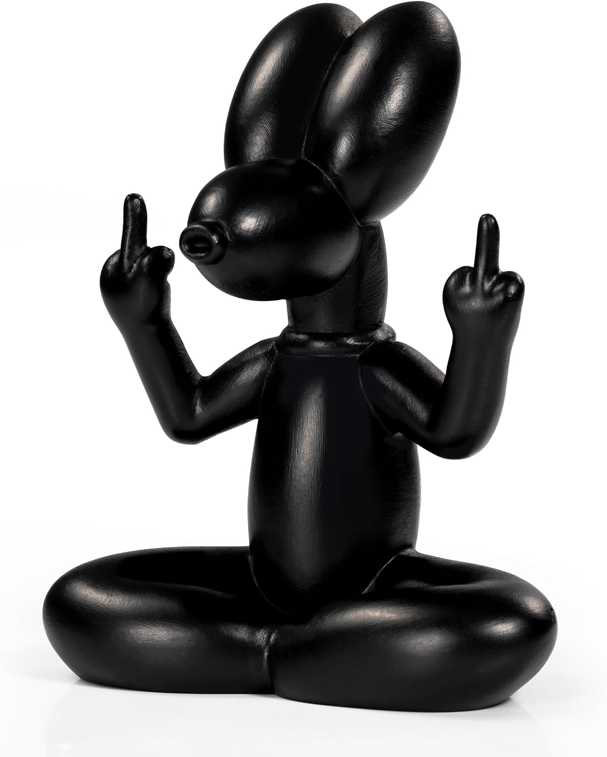 Funny Resin Middle Finger Balloon Dog Statue for Office Shelf Desk Decor