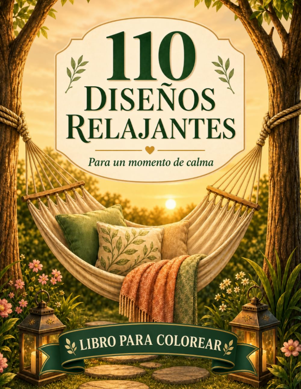 110 Diseños Relajantes, Para Un Momento de Calma, Libro de Colorear para Adultos: 110 dibujos variados para un momento de relax, antiestrés, ... flores, mandalas , escenas relajantes y más)
