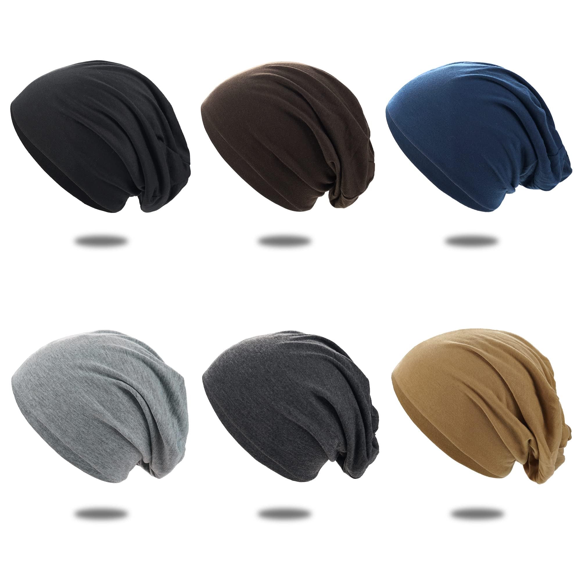 6 gorros holgados de algodón para mujeres y hombres, hip-hop, suaves, ligeros, para correr, para adultos, enanos, quimioterapia