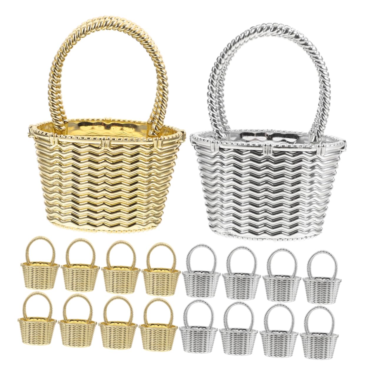 VALICLUD 24stücke Hochzeitsgeschenkkorb Süßigkeitenkorb Multifunktionskleiner Blumenkorb Mit Griffdesign Für Partygeschenke Und Dekorationen