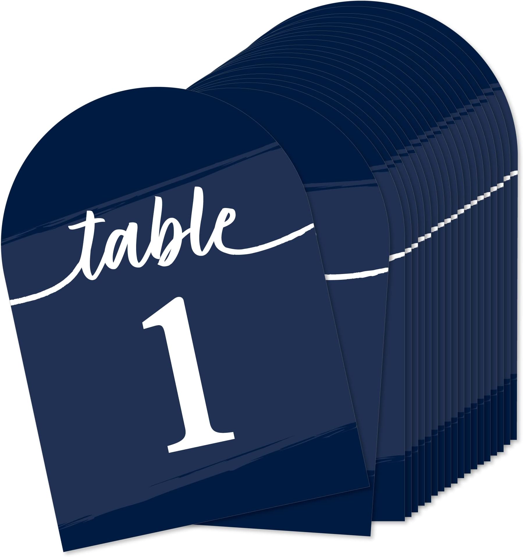 Big Dot of Happiness Navy Blue Table Number Cards - Double-Sided 5 x 7 inch Wedding Reception Party Event Cards, Premium Cardstock Table Numbers 1-20