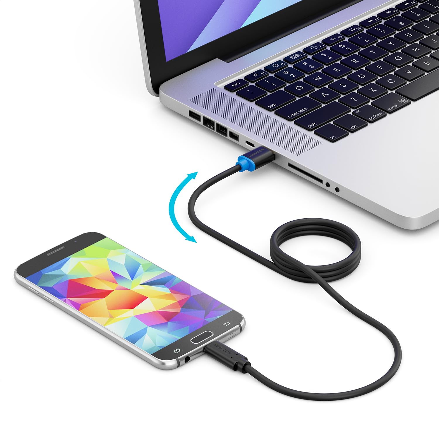 deleyCON 0,5m Câble USB-C 240 W 10 Gbps Court PD 3.1 Câble de Charge deleyCON 0,5m Câble USB-C 240 W 10 Gbps Court PD 3.1 Câble de Charge