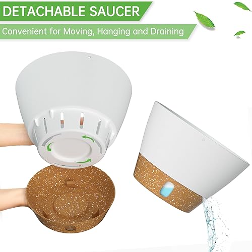 Miniatura 4 de ZMTECH Juego de 2 macetas colgantes para plantas de interior, macetas colgantes de riego automático para plantas colgantes para plantas colgantes al